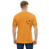 Close-up of glowing Jack O Lantern graphic on men's T-Shirt